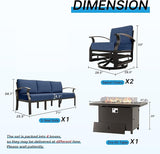 Gotland Aluminum Patio Furniture Set with Fire Pit Table - Photo 2