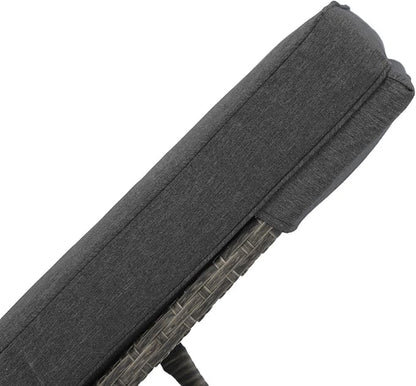 Patiorama Outdoor Patio Chaise Lounge Chair, Elegant Reclining Adjustable Pool Rattan Chaise Lounge Chair with Cushion, Grey PE Wicker, Steel Frame, for Deck, Poolside, Backyard (Dark Grey)