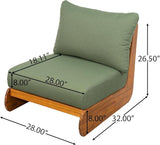 Christopher Knight Home Poppy Outdoor Club Chair with Water Resistant, Acacia Wood Lounge Chair Outdoor - Photo 2