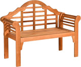 RELAX4LIFE Wooden Outdoor Bench Folding, 4 Ft Foldable Patio Loveseat Chair w/Crown-Like Backrest & Armrest - Photo 1