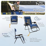 PHI VILLA XXL Oversized Padded Zero Gravity Chair, Foldable Patio Recliner - Photo 9