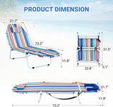 DoCred Heavy Duty Tanning Chair with Face Hole, Adjustable 5-Position Folding Chaise Lounge Chairs for Outside - Photo 3