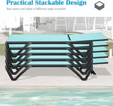 Domi Outdoor Lounge Chair, Aluminum Plastic Patio Chaise Lounge with Side Table & 5 Position Adjustable Backrest & - Photo 8