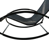 Outsunny Pool Lounger, Outdoor Rocking Lounge Chair for Sunbathing, Pool, Beach, Porch with Pillow & Cool Mesh - Photo 8
