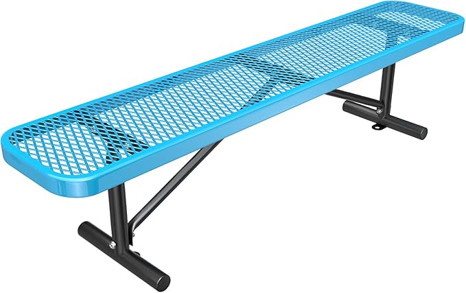 Ceridwen Park Benches for Weatherproof Commercial Outdoor Bench,Metal Frame Park Bench with Expanded Metal Mesh for Garden Bench,Rectangular Outdoor Benches for Outside Garden Lawn Yard Porch