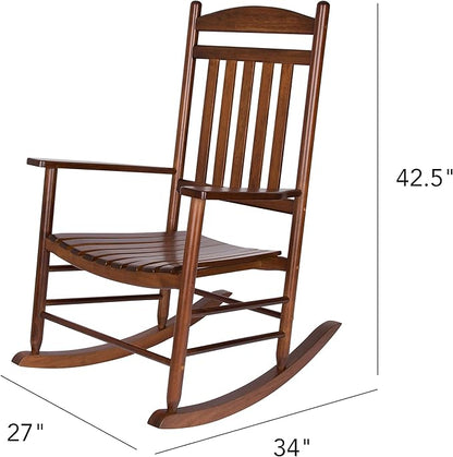 Shine Company Set of 2 Maine Wood Rocking Chairs, 2-Pack, Oak