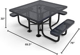 COATEDOUTDOORFURNITURE Heavy-Duty Portable ADA-Compliant Outdoor Picnic Table with Umbrella Hole - Photo 2