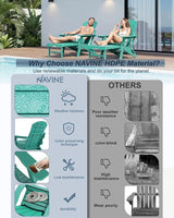 Adjustable Adirondack Chair with Retractable Ottoman Set of 2, HDPE Folding Adirondack Chair with Cup Holder - Photo 8