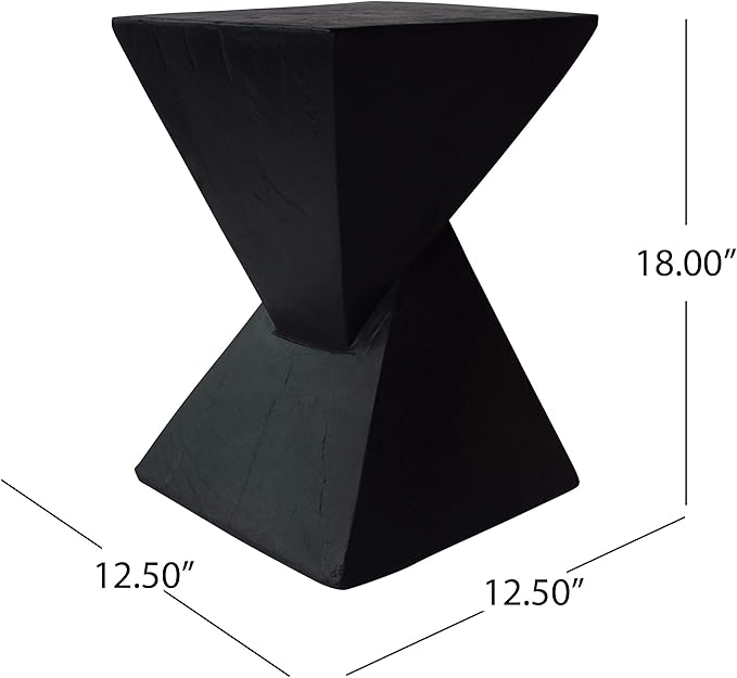 Christopher Knight Home Kajsa Outdoor Lightweight Concrete Accent Table, Black