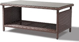 VINGLI Outdoor Wicker CoffeeTable Patio Coffee Tables for Outside - Photo 7