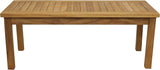 Sunnydaze 45-Inch Solid Teak Rectangular Outdoor Coffee Table - Patio Coffee Table for Outside - Light Brown Wood Stain - Photo 9