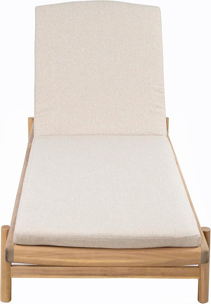 Christopher Knight Home Brolen Acacia Wood Chaise Lounge Chair Outdoor Set of 2, Patio Outdoor Chaise Lounge with Cushions, Adjustable Backrest Lounge Sofa, Wooden Sunbathing Pool Lounger, Teak+Beige