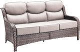 71'' Patio Couch Outdoor Wicker Sofa, Heavy Duty All-Weather Rattan 3-Seater Sofa with Deep Seating and Removable Cover - Photo 8
