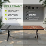 Pellebant 118" Outdoor Dining Table for 8-12, 10ft Aluminum Patio Table with Umbrella Hole - Photo 4