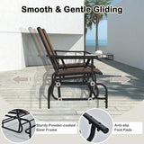 Tangkula 2 Person Swing Glider Chair, Patio Rocking Loveseat w/Center Tempered Glass Table - Photo 7