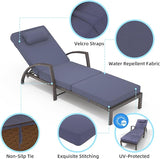 Garvee Chaise Lounge Outdoor Set of 2, PE Rattan Wicker Pool Lounge Chairs with 5-Level Adjustable Backrest - Photo 5