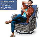 Belord Wicker Patio Furniture Sets - 8 Piece Rattan Outdoor Furniture Conversation Sets with 4 Swivel Rocker Chairs - Photo 5