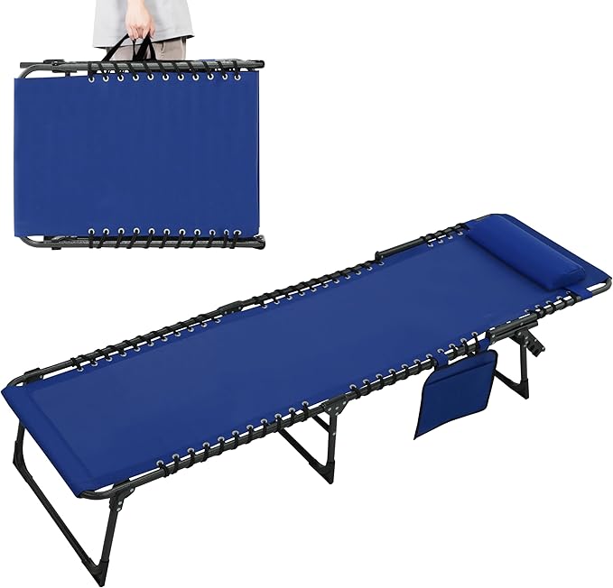 BlueWish Outdoor Lounge Chairs, Chaise Lounge Outdoor with 5 Position Adjustable Backrest, Removable Pillow - Photo 1