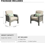 HOOOWOOO Patio Furniture Set, 2 Pieces Outdoor Wicker Chairs Set, All Weather Deck Bistro Chairs with Comfy High Back - Photo 6