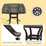 Outdoor 21" Cast Aluminum Square Side Table Set of 2 End Table for Patio, Backyard, Pool, Indoor Companion - Photo 6