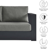 Modway Tahoe Aluminum 3-Piece Outdoor Patio Furniture Gray Charcoal - Photo 5