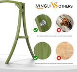 VINGLI 5FT Porch Swing Frame, 1000LBS Heavy Duty A-Frame Wooden Porch Swing Stand with Curved Arc Top - Photo 3