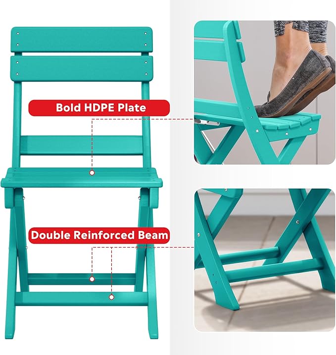 Costaelm Outdoor Patio Modern Folding Dining Chair - Photo 7