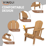 VINGLI Plastic Adirondack Chairs Set of 4, Folding with Cup Holder, Waterproof HDPE Material - Photo 6