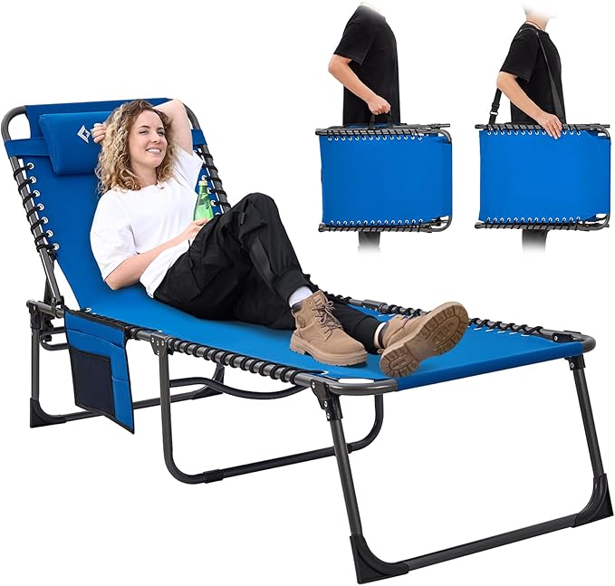 KingCamp Folding Outdoor Chaise Lounge - Photo 1