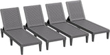 Greesum Outdoor Chaise Lounge Chairs Set of 4 with 5-Position Adjustable Backrest - Photo 6