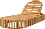 Merax Acacia Wood Chaise Lounge Set of 2 with Curved Cushion, Outdoor Sun Lounger for Patio, Poolside and Garden - Photo 9