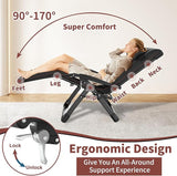 Oversized Zero Gravity Chair with Cushion XXL, 33In Padded Lounge Chair, Recliner Camping Chair W/Full-Alu Alloy Lock - Photo 5