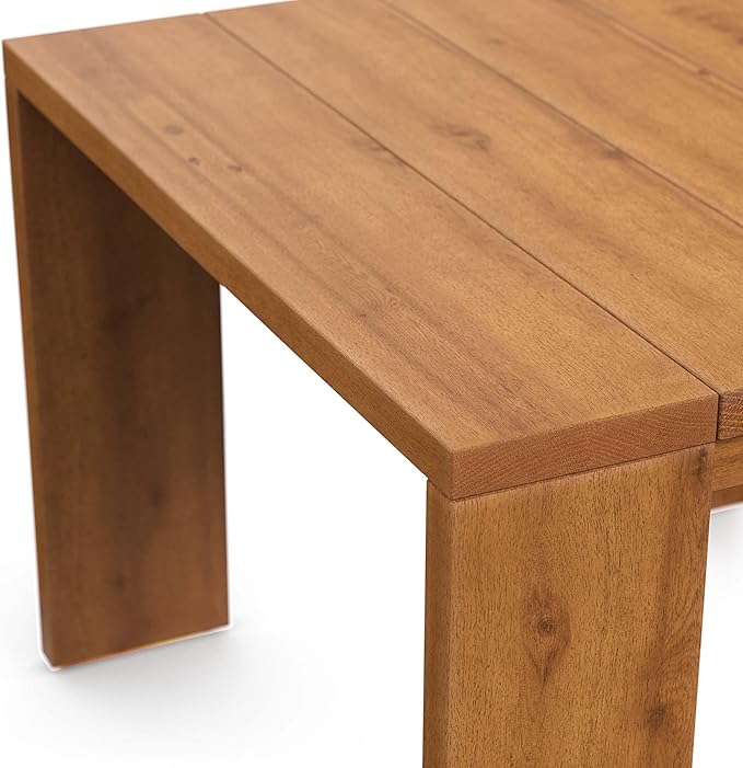 Modway Tahoe Acacia Wood Outdoor Patio Side Table in Natural - Ideal as Perfect Porch Furniture or Square Accent Table - Photo 7