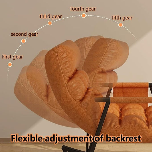 Bedroom rocking chair with cushion, Modern Comfortable Sofa Lounger, outdoor garden lounge chair with armrests, Indoor Breathable camping rocking chair, ergonomic chair,Adjustable backrest. ( Color :