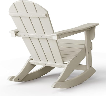 WestinTrends Malibu Outdoor/Patio Poly Adirondack Rocking Chair, Sand