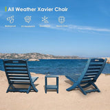 GREENVINES Folding Wave Chairs Set of 2 | Xavier | Portable Adirondack Chair | HDPE | All Weather | Blue - Photo 5