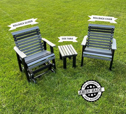 Poly Outdoor Side Table - Premium Quality | Affordable Price - Amish Handcrafted in The USA - 20-Year Warranty - All-Weather Resistant & Maintenance Free (Dark Grey/Black)