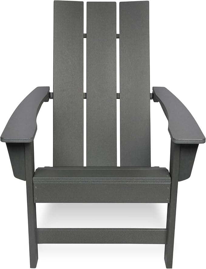 Shine Company Coastal Modern All-Weather Adirondack Chair, Gray