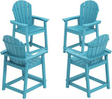 OTSUN Tall Adirondack Chairs Set of 4, HDPE Bar Height Outdoor Chairs, Adirondack Bar Stools for Patio Balcony & Porch - Photo 1