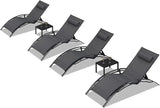 PURPLE LEAF Patio Oversized Chaise Lounge Chair Set with 2 Side Table Pool Adjustable Recliner Chairs for Outside Beach - Photo 1