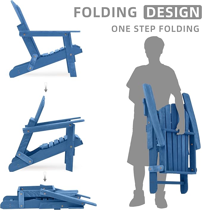 Set of 2 Outdoor Wooden Adirondack Chair with Pre-Assembled BackRest & SeatBoard, Patio Chair for Garden Backyard Lawn Deck Pool Beach Firepit