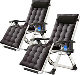 NAIZEA Padded Zero Gravity Chair, Folding Outdoor Lounge Chairs, Adjustable Reclining Camping Chairs with Cup Holder - Photo 1
