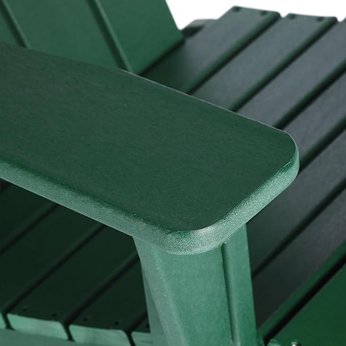 WO WESTIN OUTDOOR HDPE Laguna Outdoor Rocking Poly Adirondack Chair (Set of 2), Dark Green