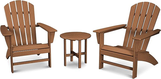 POLYWOOD Nautical 3-Piece Adirondack Chair Set