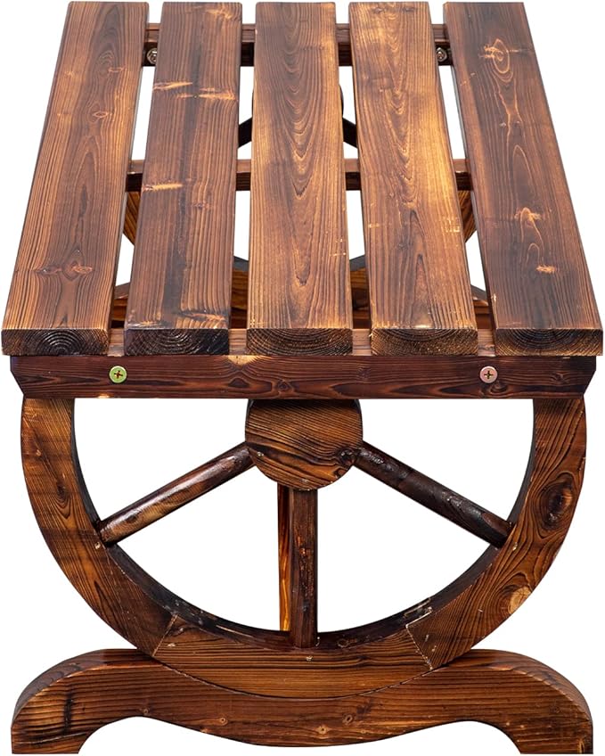 Outdoor Garden Bench,Seat Bench Patio Furniture for Porch,Park Patio Seating, Patio Bench for Porch, Backyard and Garden 38.58"" L x 19.69"" W x 15.75"" H, Brown