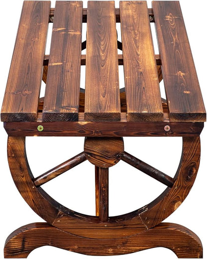 Brown Fir Outdoor Bench,Bench for Patio, Wood Bench for Outside, Outdoor Garden Patio Bench for Garden, Lawn, Backyard 38" L x 19.7" W x 15.7" H