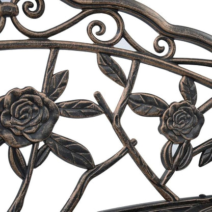 (Fast Delivery) Metal Garden Bench,Outdoor Furniture,Outdoor Seating,Seats up to 2 Persons,for Porch, Pool, Garden, Lawn, Balcony, Backyard,Bistro Bench 39.4" Bronze Cast Aluminium