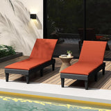 HAPPYGRILL Outdoor Chaise Lounge Chair Rattan Recliner Lounger with Removable Cushion & 3-Level Adjustable Backrest - Photo 2