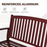 Grand patio 52" Farmhouse Outdoor Bench, Garden Benches with Anti-Rust Aluminum Powder Coated Frame - Photo 5
