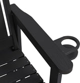 Poly Lumber Patio Glider, Durable HIPS Material, Weather-Resistant Swing Bench for Outdoor Porch Garden (Black - Photo 9